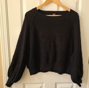 Free People M Found My Friend Black Sweater